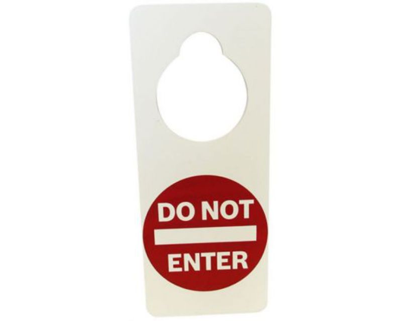 Durable 'No Entry' door sign, 24x10 cm, weather-resistant, enhances privacy and security for homes and offices.