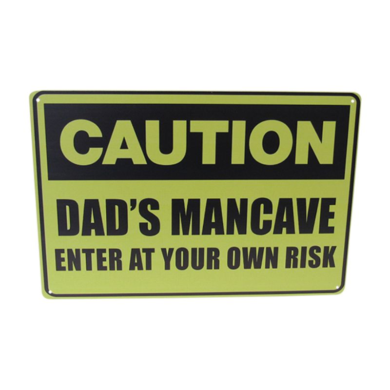 Vintage tin sign for dads, 30cm x 20cm, perfect for man caves and home offices. Quirky design adds character.