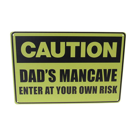 Vintage tin sign for dads, 30cm x 20cm, perfect for man caves and home offices. Quirky design adds character.