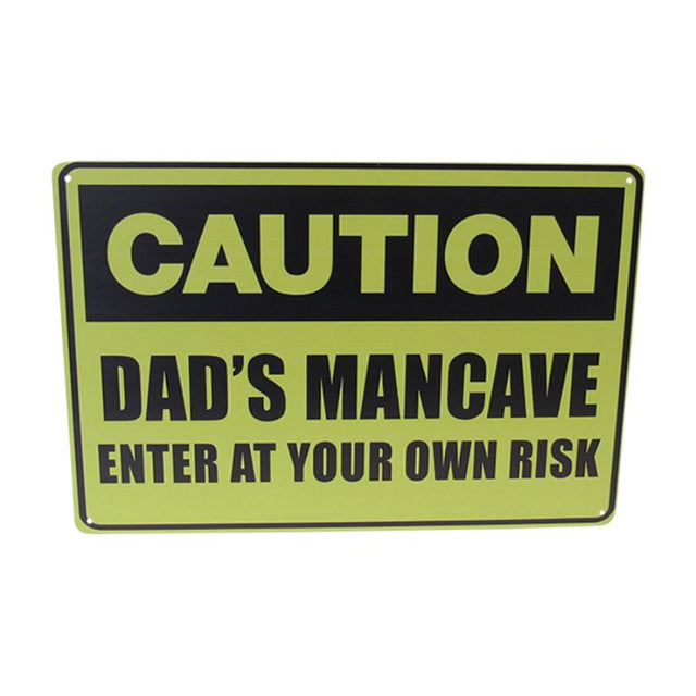 Vintage tin sign for dads, 30cm x 20cm, perfect for man caves and home offices. Quirky design adds character.