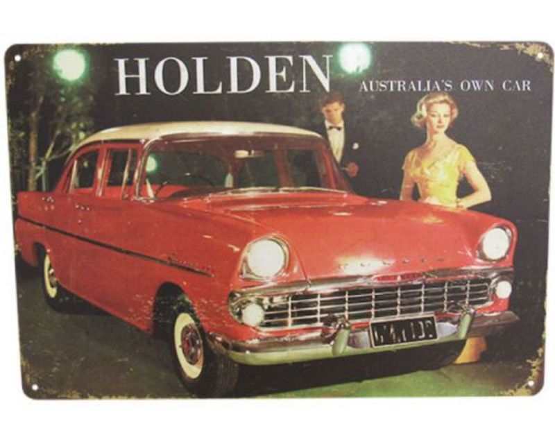 Art Tin Holden Classic sign, retro design celebrating classic cars, 30cm x 20cm, vibrant colors for vintage decor.