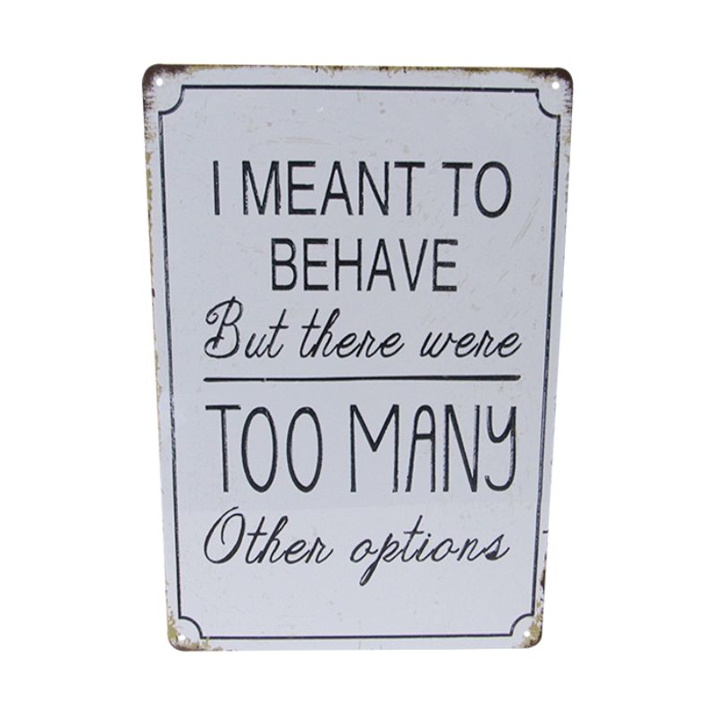 Vintage-inspired 30cm tin art sign with retro design, perfect for brightening any home or office space.