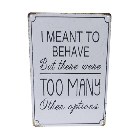 Vintage-inspired 30cm tin art sign with retro design, perfect for brightening any home or office space.