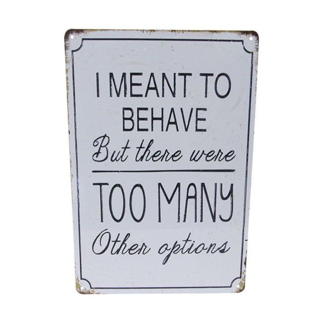 Vintage-inspired 30cm tin art sign with retro design, perfect for brightening any home or office space.
