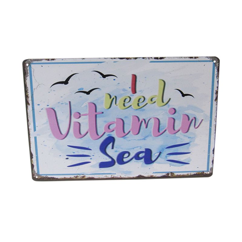 30cm retro tin sign featuring vibrant coastal design, perfect for beach lovers and adding ocean vibes to any space.