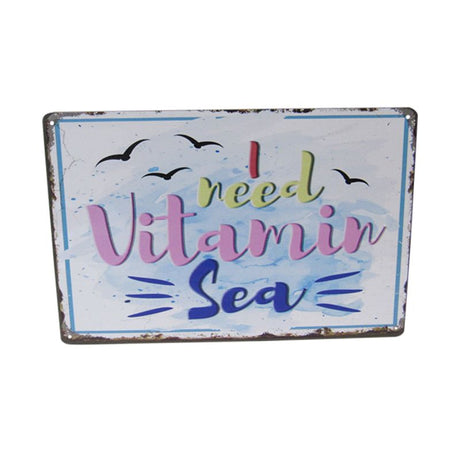 30cm retro tin sign featuring vibrant coastal design, perfect for beach lovers and adding ocean vibes to any space.