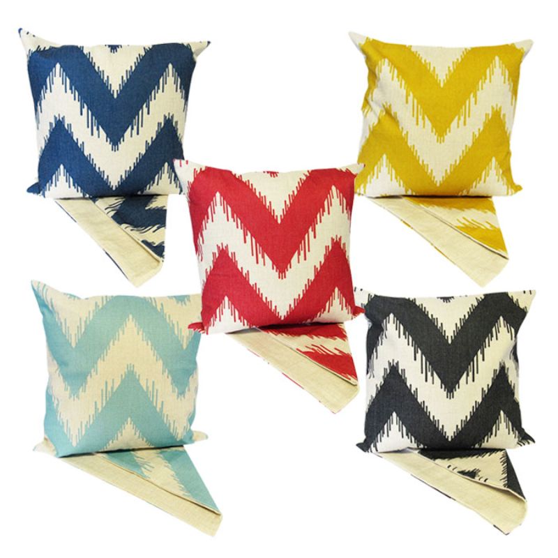 Set of 5 Designer ZigZag cushion covers, 44cm, with unique patterns for modern home décor enhancement.