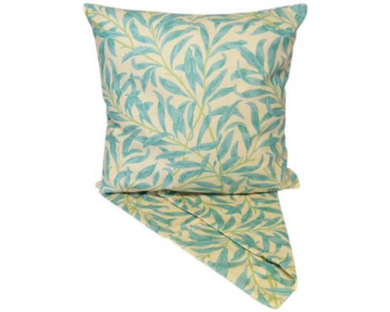 Cushion cover in seagreen with garden vine design, perfect for adding nature-inspired decor to any living space.