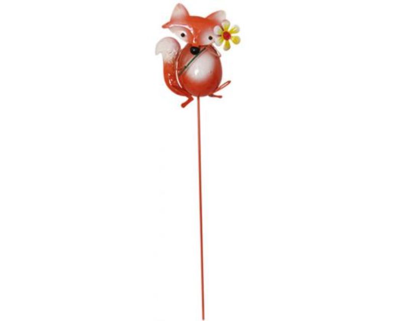 Charming 41 cm tall decorative metal fox garden stake, perfect for adding whimsy to any outdoor space.
