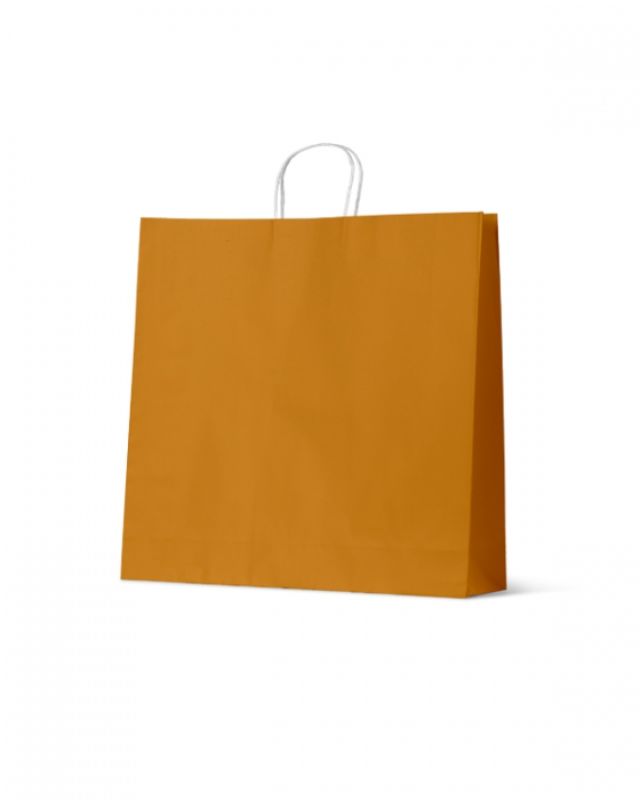 Paper Bags - Earth Collection Mustard Extra Large - 100 units