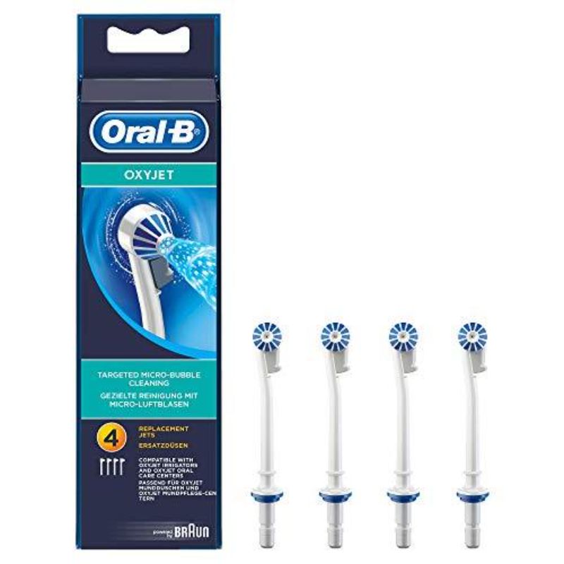 Oxyjet refill nozzles for Oral-B Oxyjet, featuring micro-bubble technology for effective plaque removal and improved gum health.