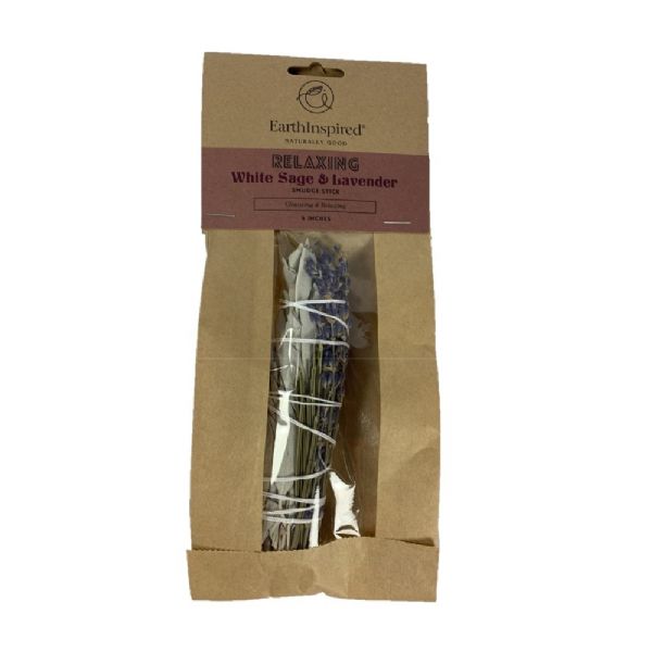 Earth Inspired 4 inch Lavender & White Sage Smudge
