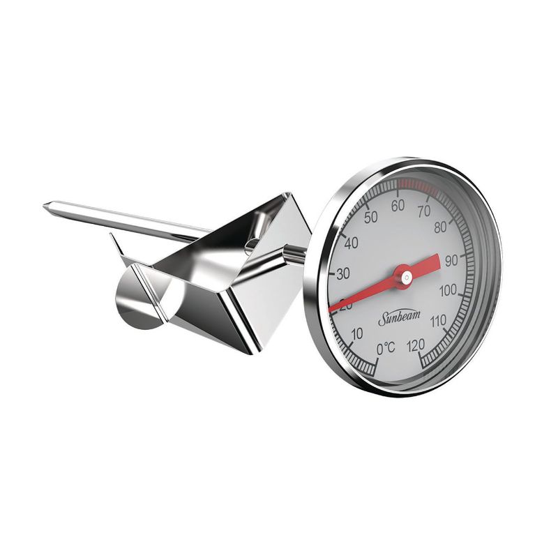 Sunbeam Barista Essentials Kit with coffee tools for perfect espresso, including tamper, frothing thermometer, and mat.