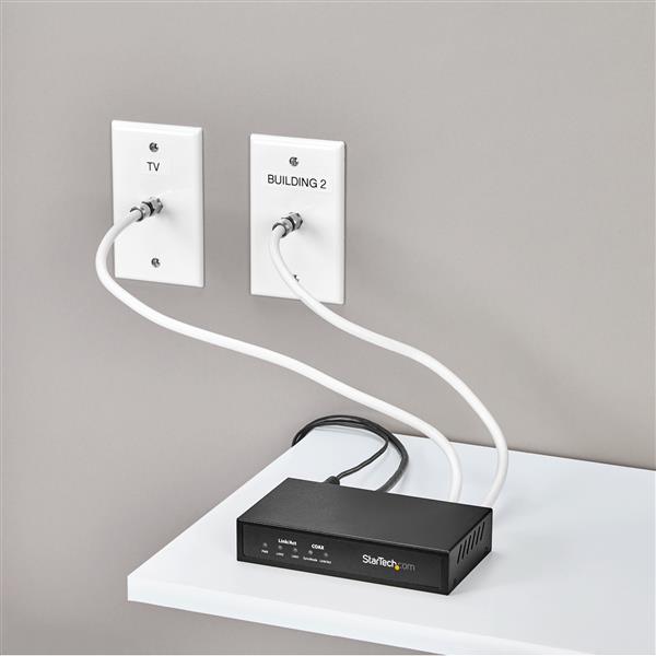 Gigabit Ethernet over Coaxial Extender Kit - Unmanaged, 2.4km Range for High-Speed Networking
