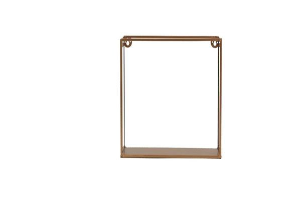 Shadow Box with Glass -Soft Gold Metal Geometric - L