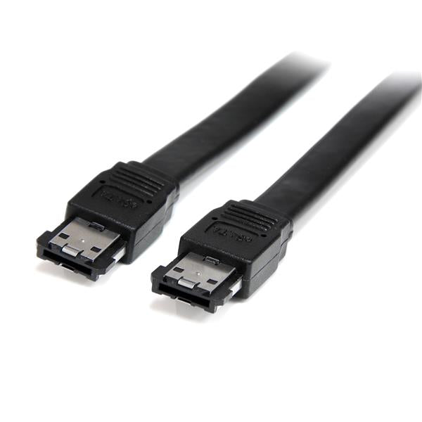 91cm shielded eSATA cable for fast and reliable data transfer between devices with minimal signal interference.