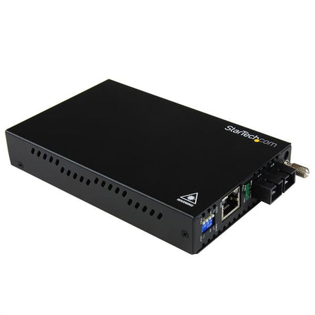 Gigabit Ethernet Media Converter SC 550m for 1000 Mbps multimode fiber extending networks up to 550m, ideal for businesses.