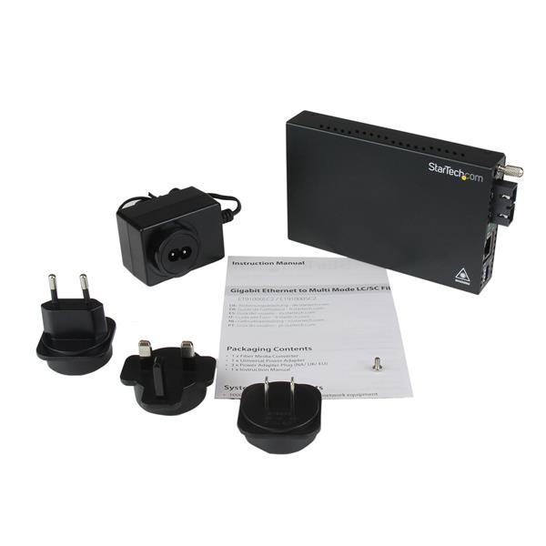 Gigabit Ethernet Media Converter SC 550m for seamless multimode fiber connectivity, supporting 1000 Mbps over 550 meters.