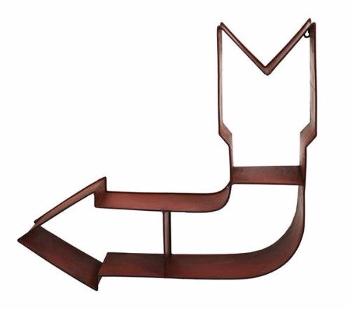 Wall Arrow Shelf Red 63x58cm Metal