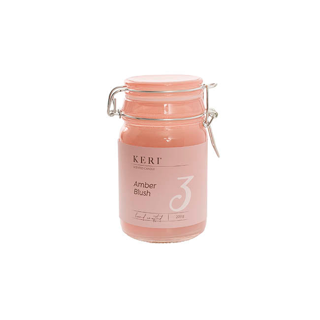 Scented Candle Honey Jar Amber Blush 6.5Dx12cmH 200g.