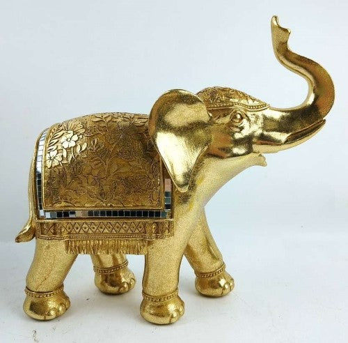 Ornament - Golden Elephant 23 x 9 x 22cm (Set of 2)