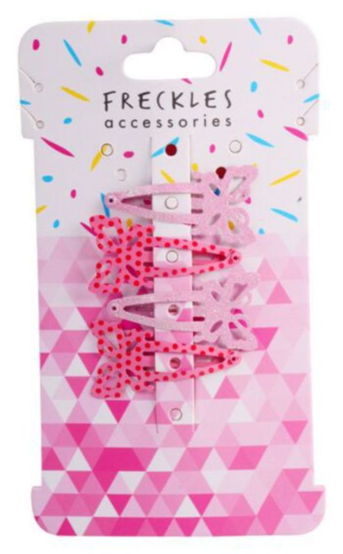 Kids Pink Butterfly Clip 4pk
