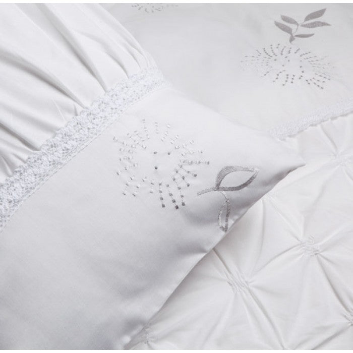 European Pillowcase - Felicity White by Logan & Mason - CLEARANCE