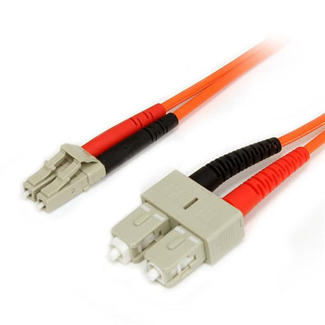 High-speed 2m multimode fiber optic cable with LSZH jacket, LC/SC connectors for reliable networking in any environment.