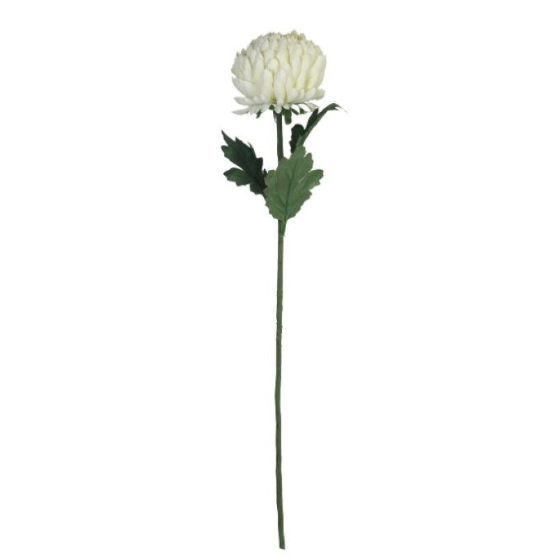 Artificial Flowers - Single Stem Chrysanthemum in Cream 57cmH