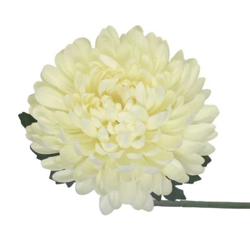 Artificial Flowers - Single Stem Chrysanthemum in Cream 56cmH