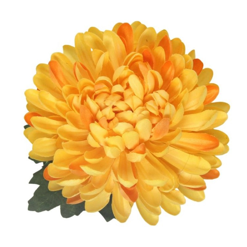 Artificial Flowers - Single Stem Chrysanthemum in Orange 56cmH