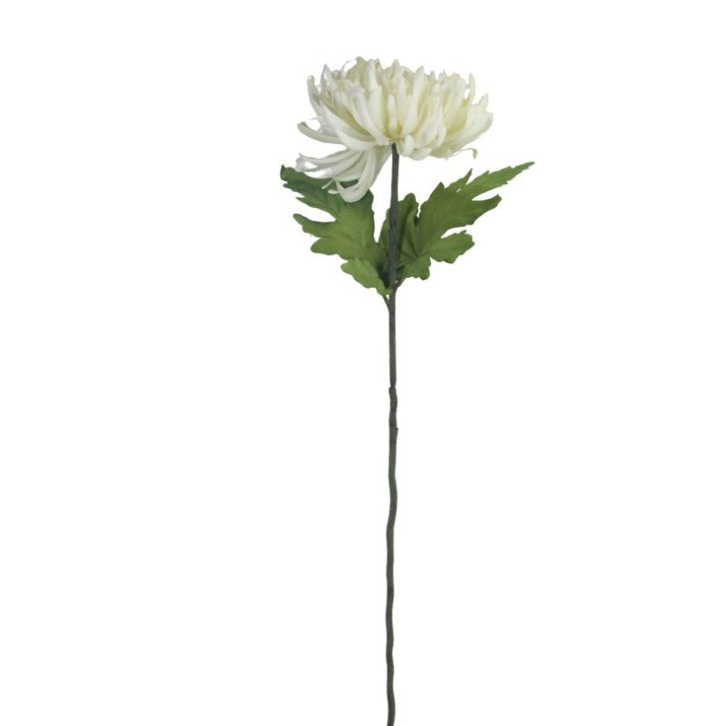 Artificial Flowers - Single Stem Chrysanthemum in Cream 73cmH