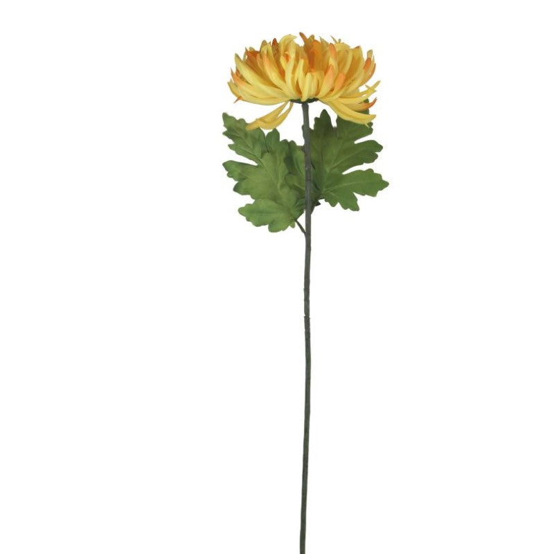 Artificial Flowers - Single Stem Chrysanthemum in Orange 73cmH