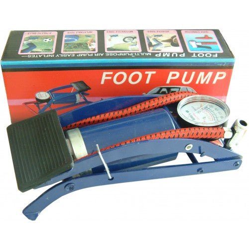 Sinovate Footpump with Gauge for accurate inflation of sports equipment, bike tires, and air mattresses, portable and durable.