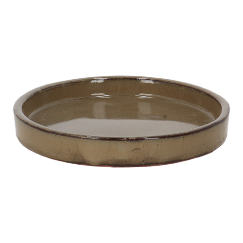 Flower Pot Saucer - Glazed Taupe 25cm (Set of 2)