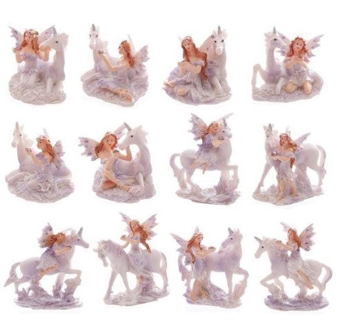 Figures - Lilac Glitter Flower Fairy & Unicorn World (Set of 12 Assorted)