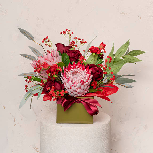 Medium No.6 Posy Box Autolock Base Pk10 Moss (16x12cmH)