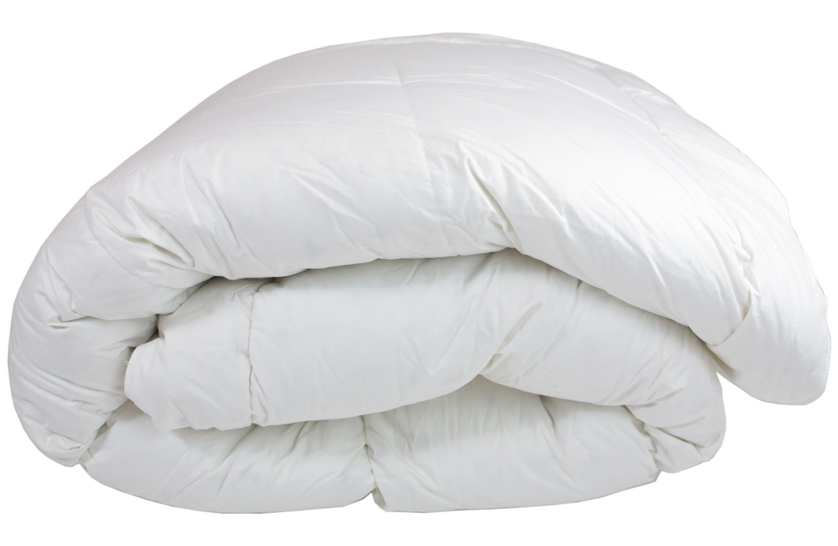 Luxurious Double Mattress Topper filled with 75/25 goose down and feather for enhanced comfort and support.