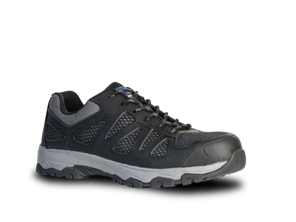 Safety Shoes Bata Force - Black KPU/Mesh Lace-Up Jogger (Size: 3)
