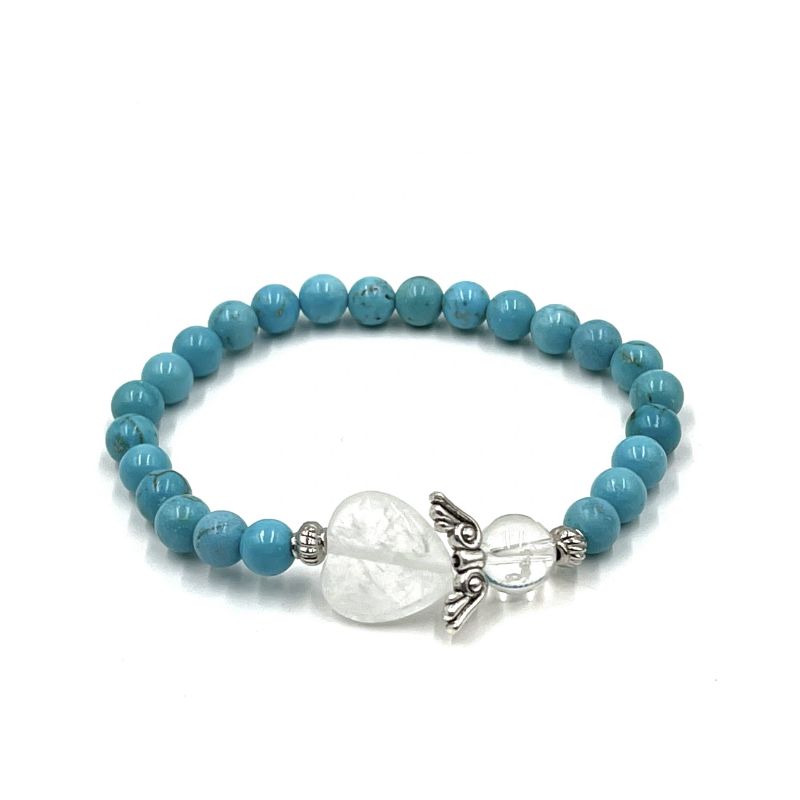 Bracelet - Turquoise Crystal Heart Guardian Angel