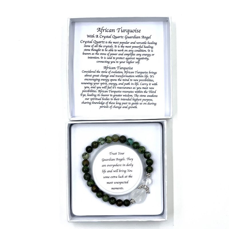 Bracelet - African Turquoise Heart Guardian Angel