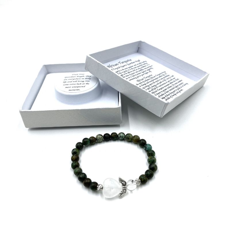 Bracelet - African Turquoise Heart Guardian Angel