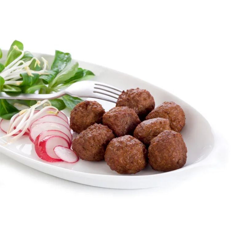 Durable aluminum meat baller tong for crafting 5cm meatballs with an ergonomic grip, made in Italy for quality cooking.