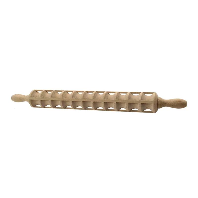 Beechwood ravioli rolling pin, 60cm, makes 40 ravioli, crafted in Italy for authentic pasta creations.