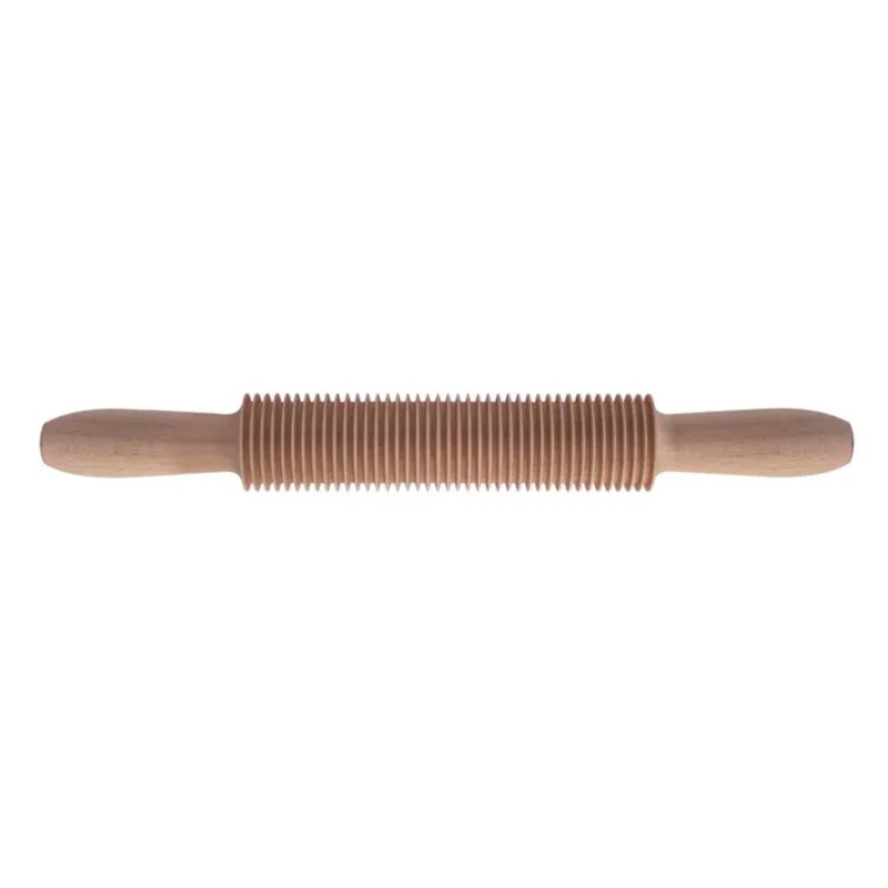 Beechwood spaghetti cutter rolling pin, 320mm, designed for uniform pasta strands, crafted in Italy for durability.