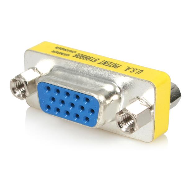 Slimline VGA HD15 F/F Gender Changer Adapter for seamless connection between HDDB15 male and female connectors.