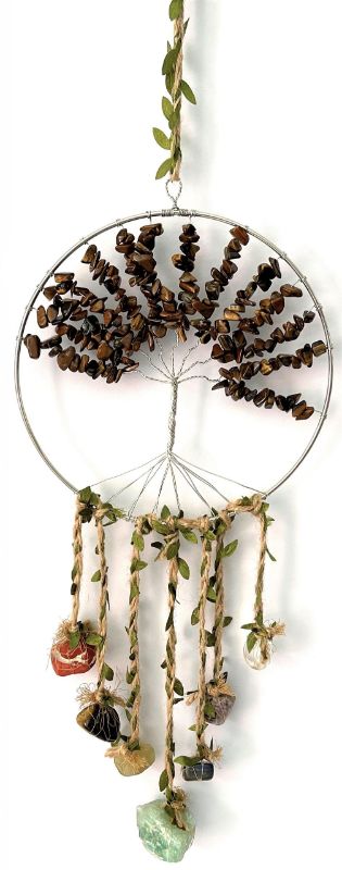 Dreamcatcher - Crystal Tree of Life 7 Chakras Tiger Eye
