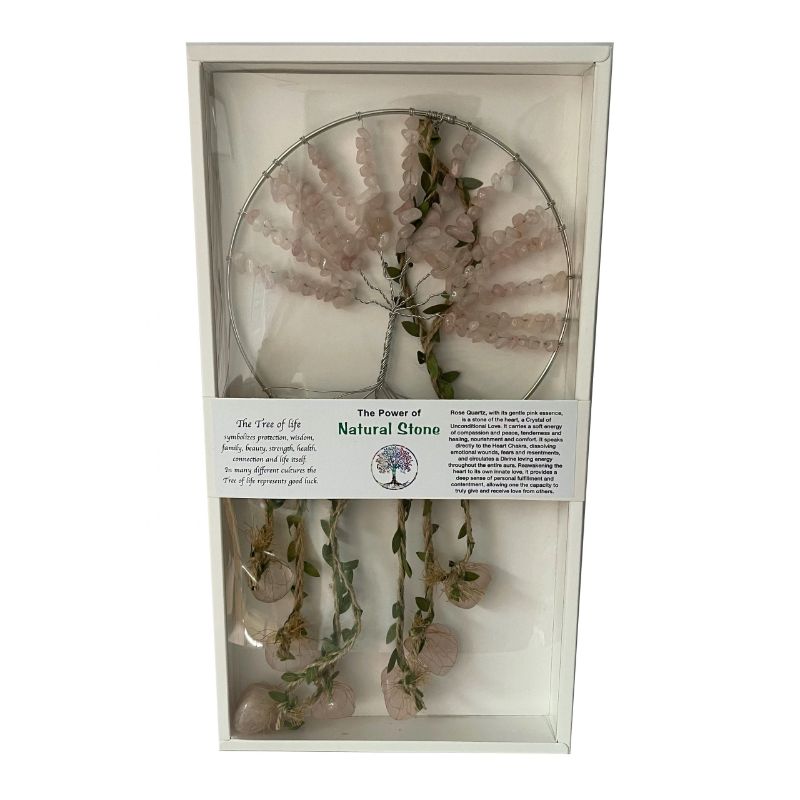Dreamcatcher - Crystal Tree of Life Rose Quartz