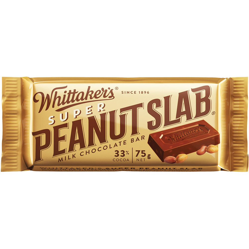Whittaker's Super Peanut Slab 75g- Pack of 30