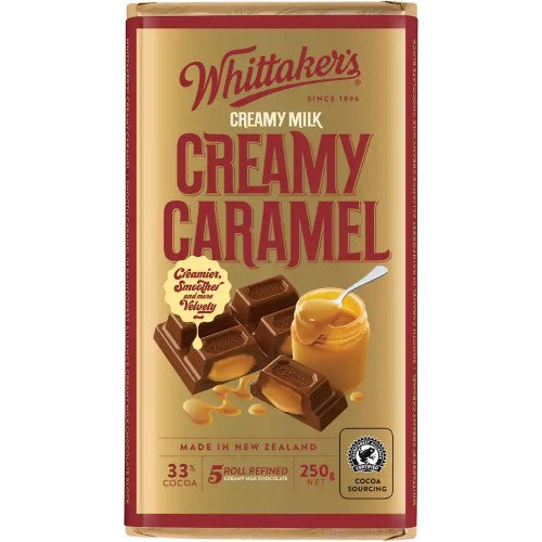 Whittaker's Chocolate Block Creamy Caramel 250g - Carton of 12